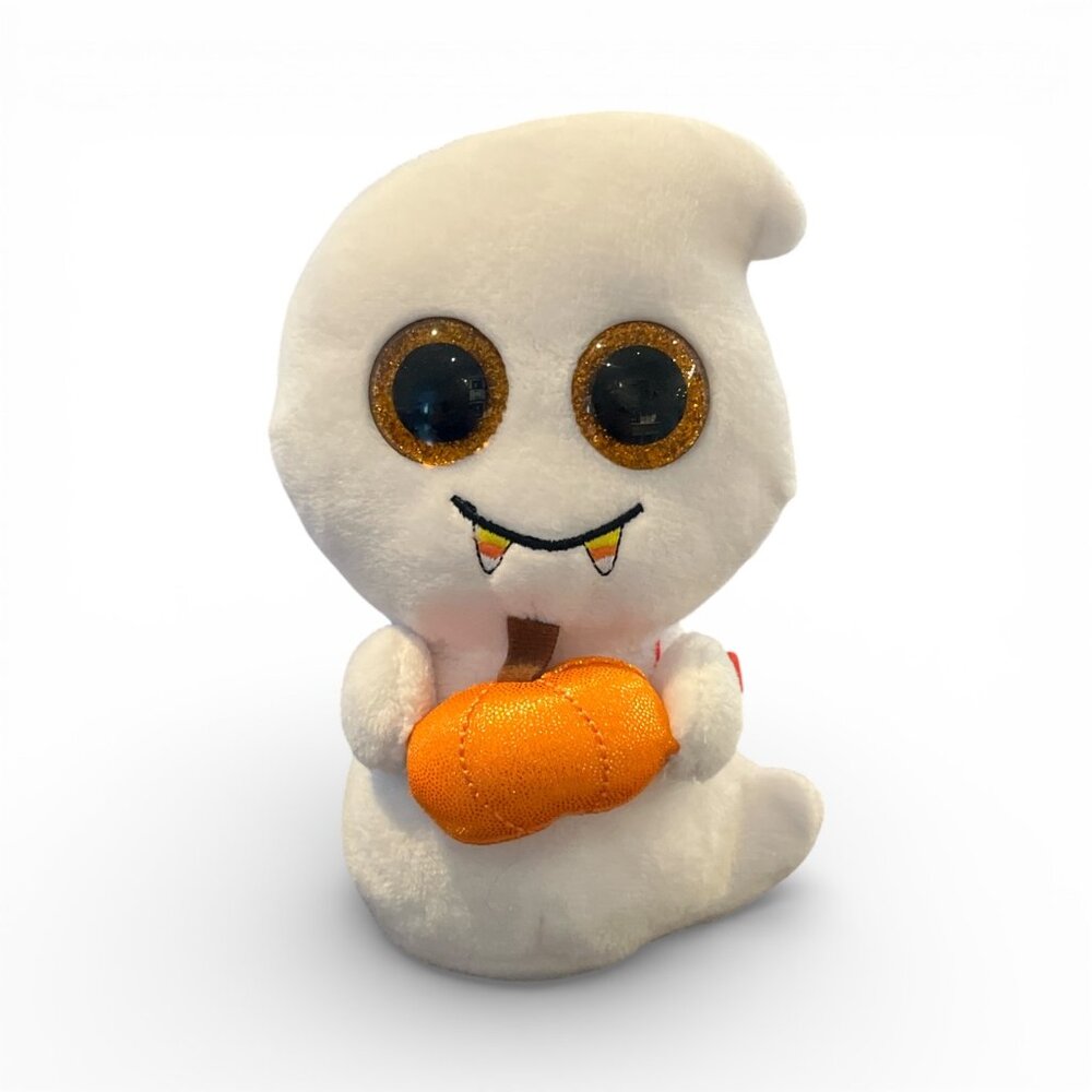 Ghost TY Plush 'Scream" Halloween Ghost Plush Toy Candy Corn Fangs Big Eyes 6"
